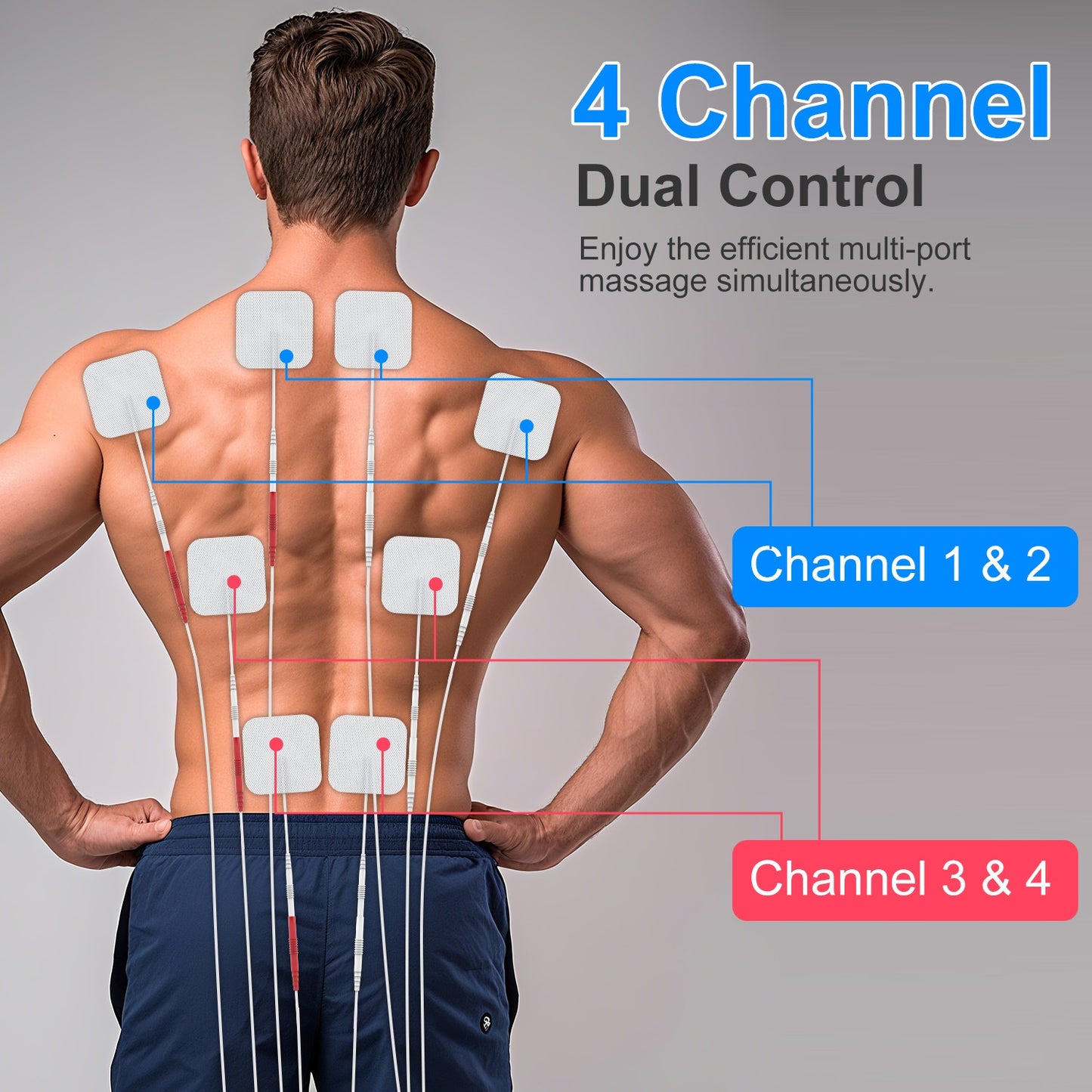 Stimolatore Muscolare TENS — 48 Modalità e Terapia Antidolorifica