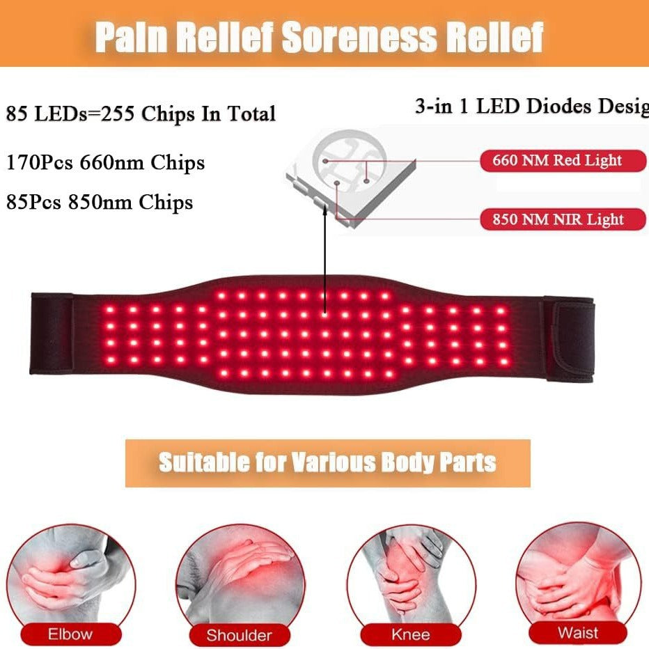 Cintura per Termoterapia a Infrarossi — Luce Rossa e Sollievo dal Dolore per Schiena e Vita